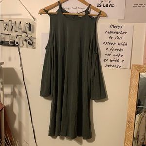Olive dress with bell sleeves